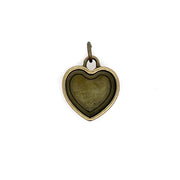 Ox Brass Heart Deep Closed Bezel Charm