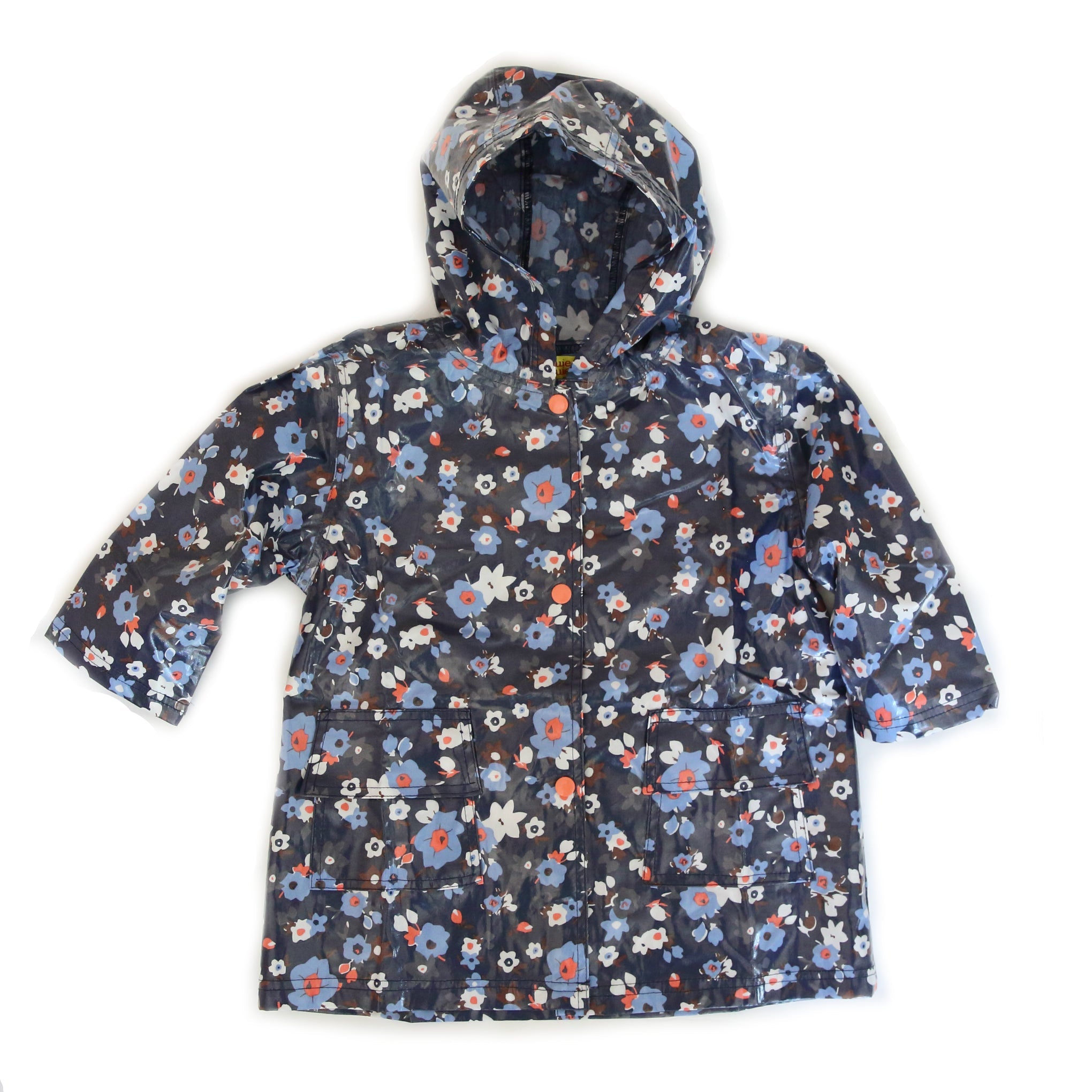 Navy Flower Raincoat