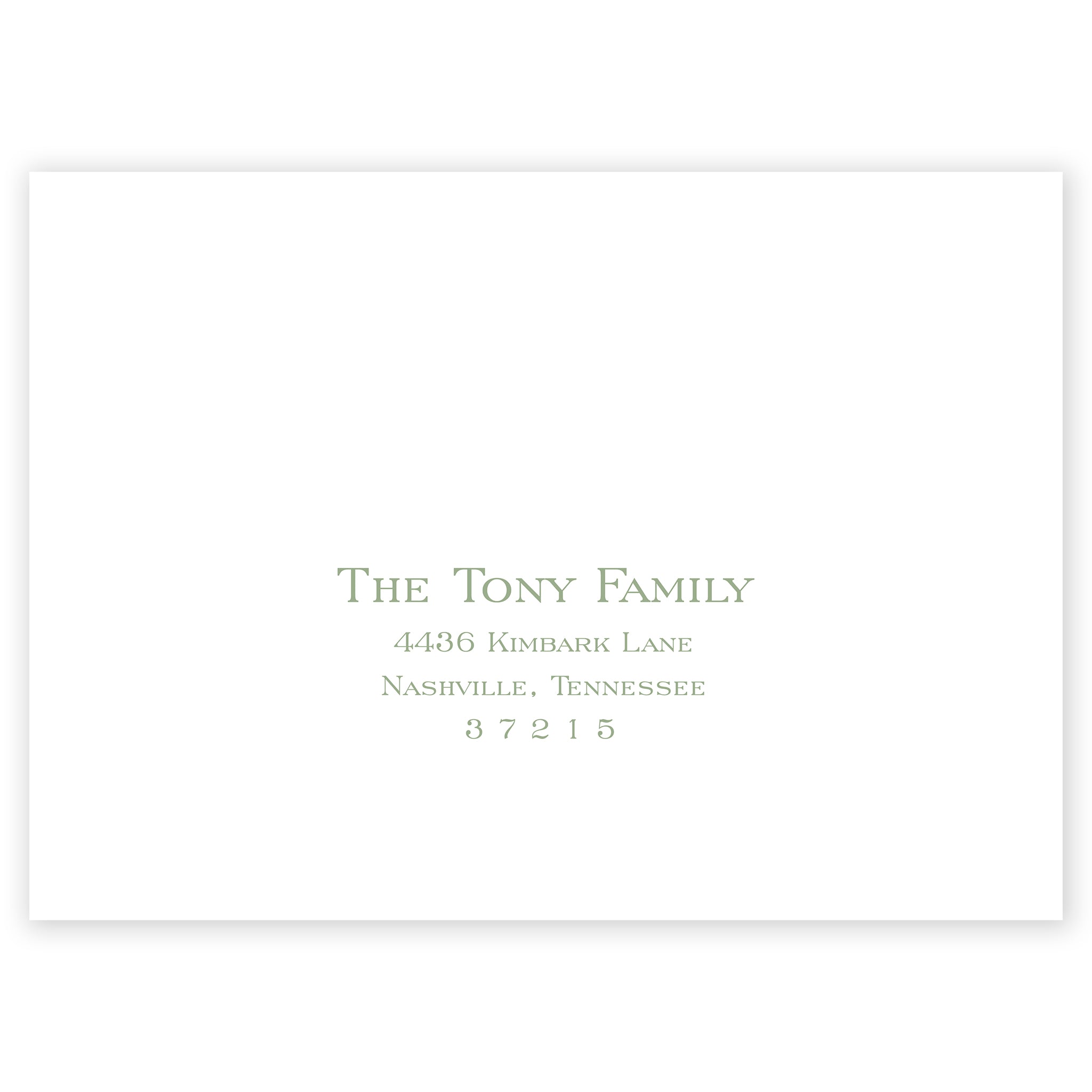 Sage Round Monogram Invitation