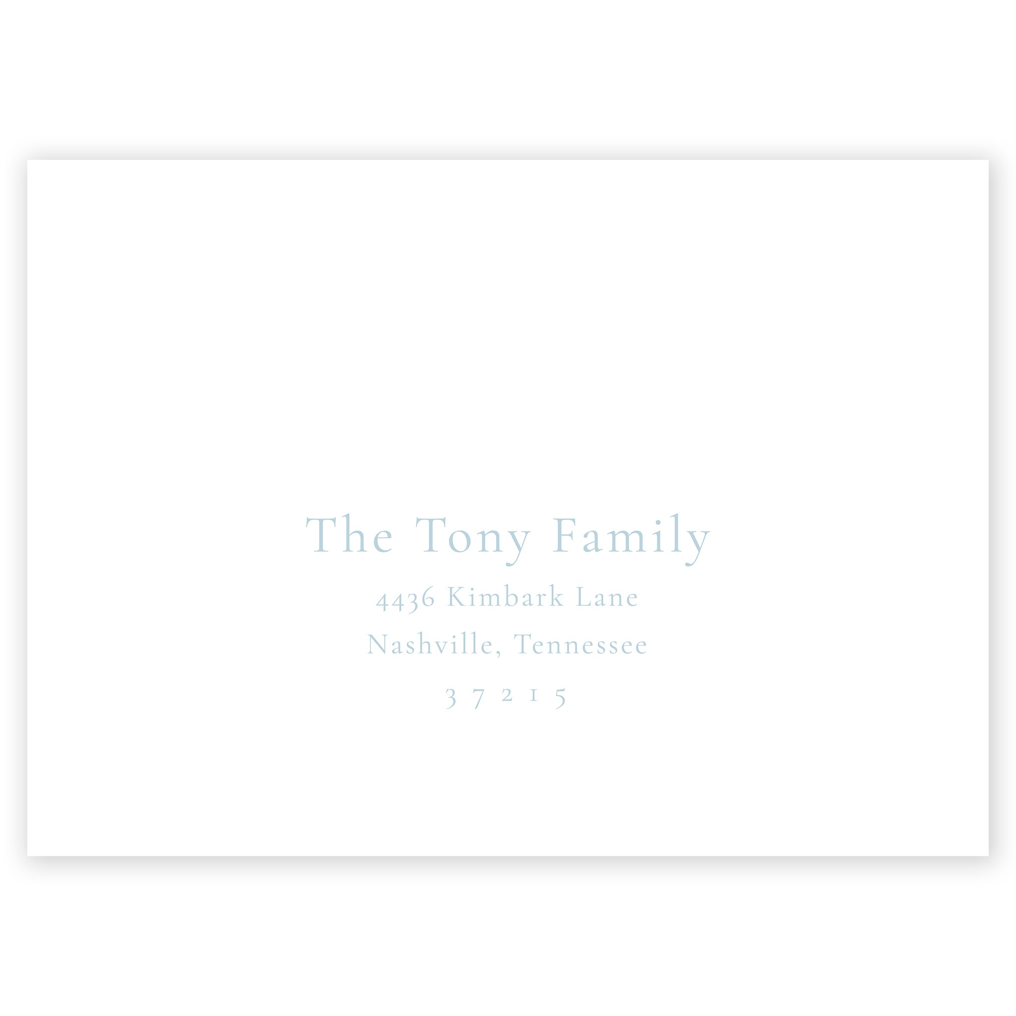 Pale Blue Round Monogram Invitation