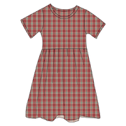 Red Plaid Bamboo Ruffle Spin Dress (pre-order)