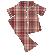 Red Plaid Bamboo Girls Luxe Lounge Set (pre-order)