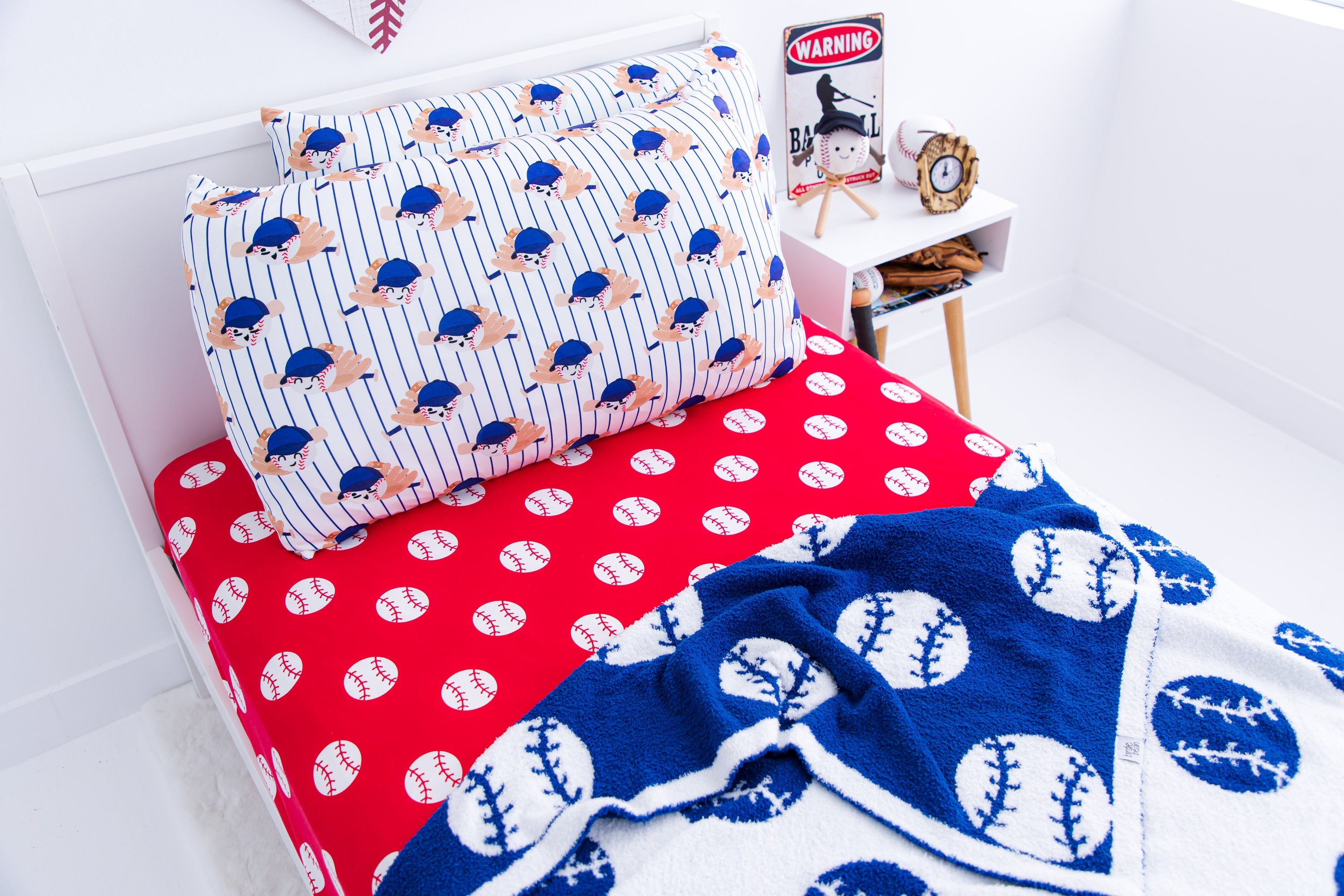 Baseball Twin Sheet- Red