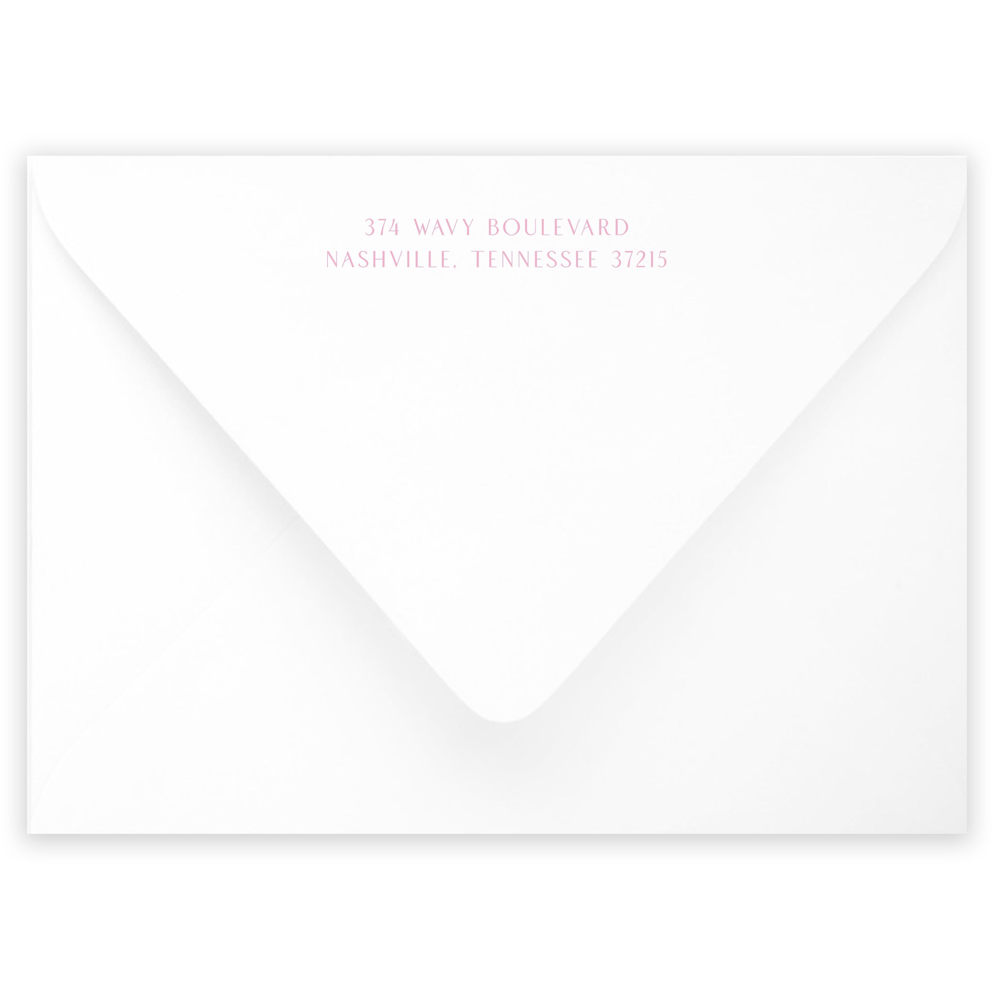 Pink Wave Monogram Notecard