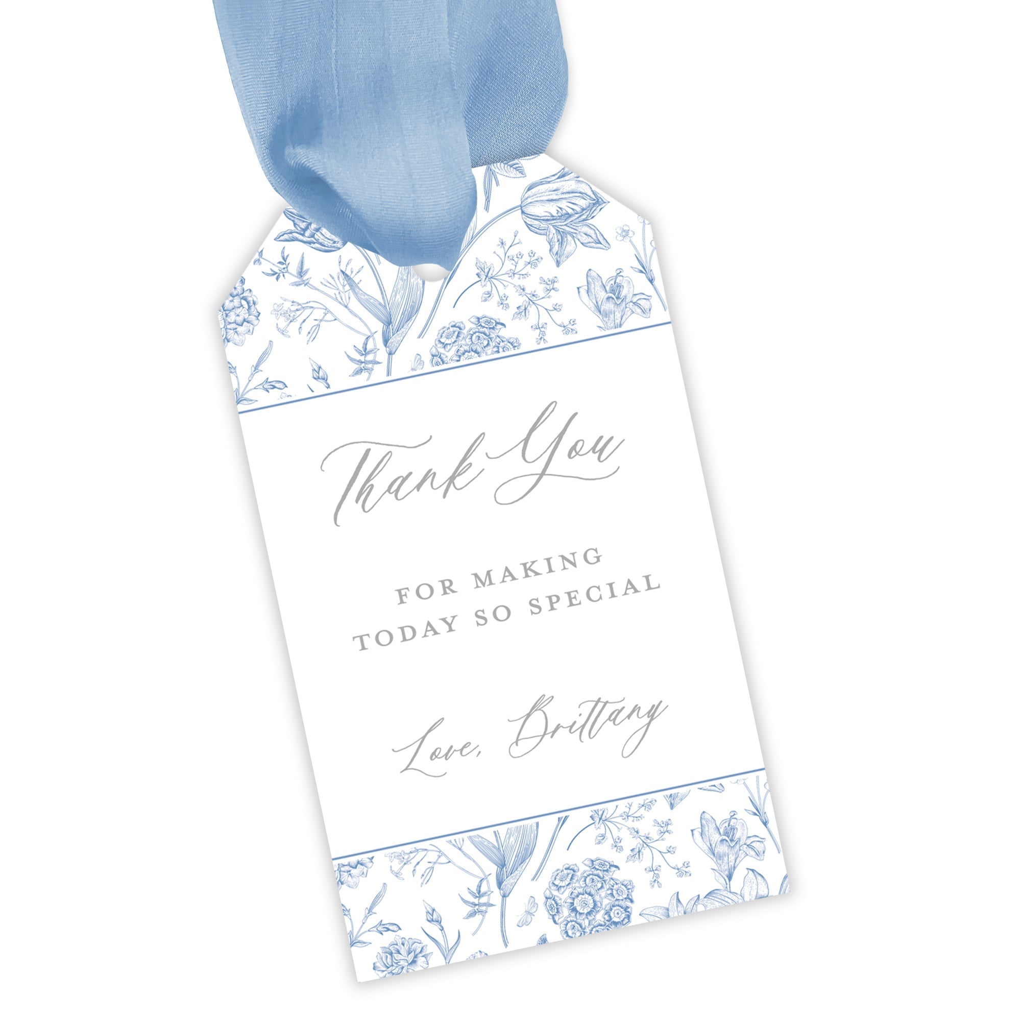 Blue & White Chinoiserie Party Favor Tag