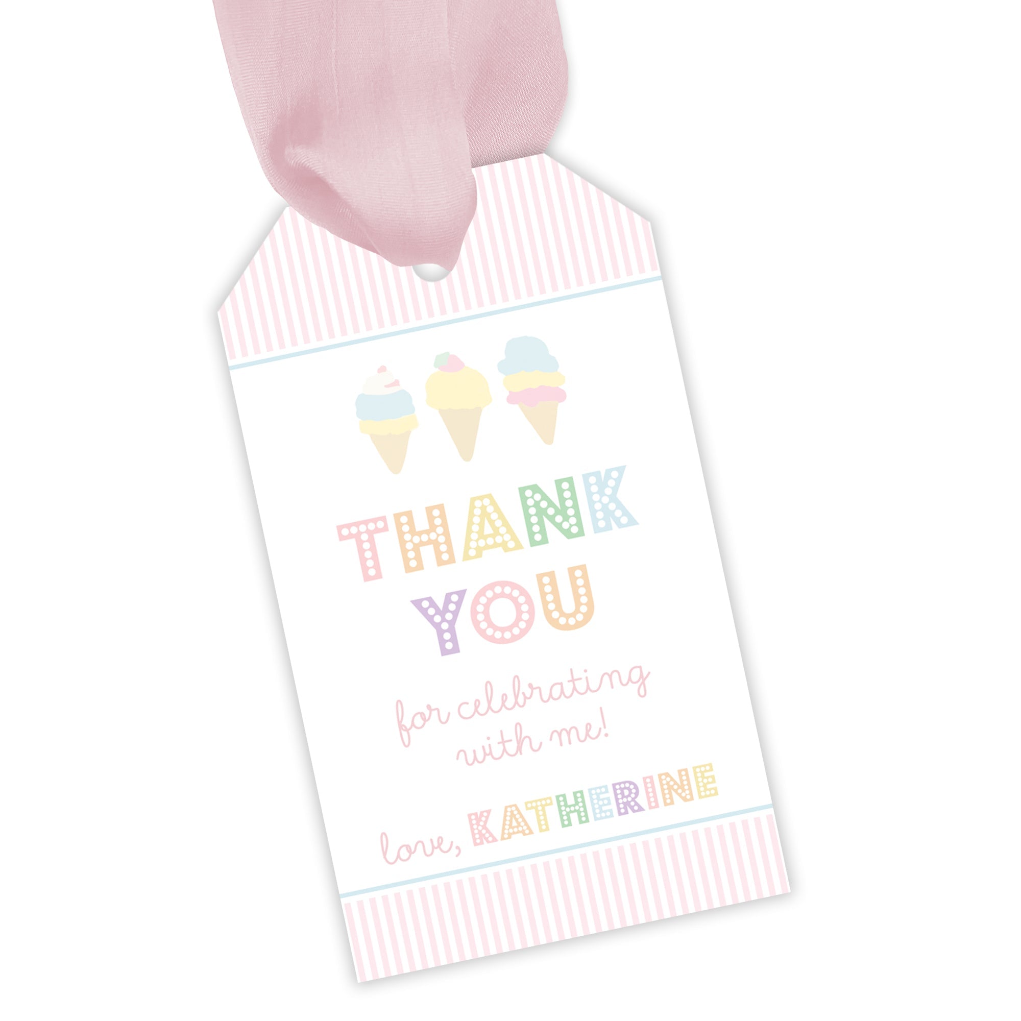 Ice Cream Social Party Favor Tag