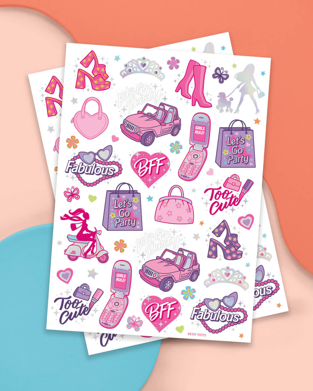 Let's Go Party Tats - 42 Foil Temporary Tattoos