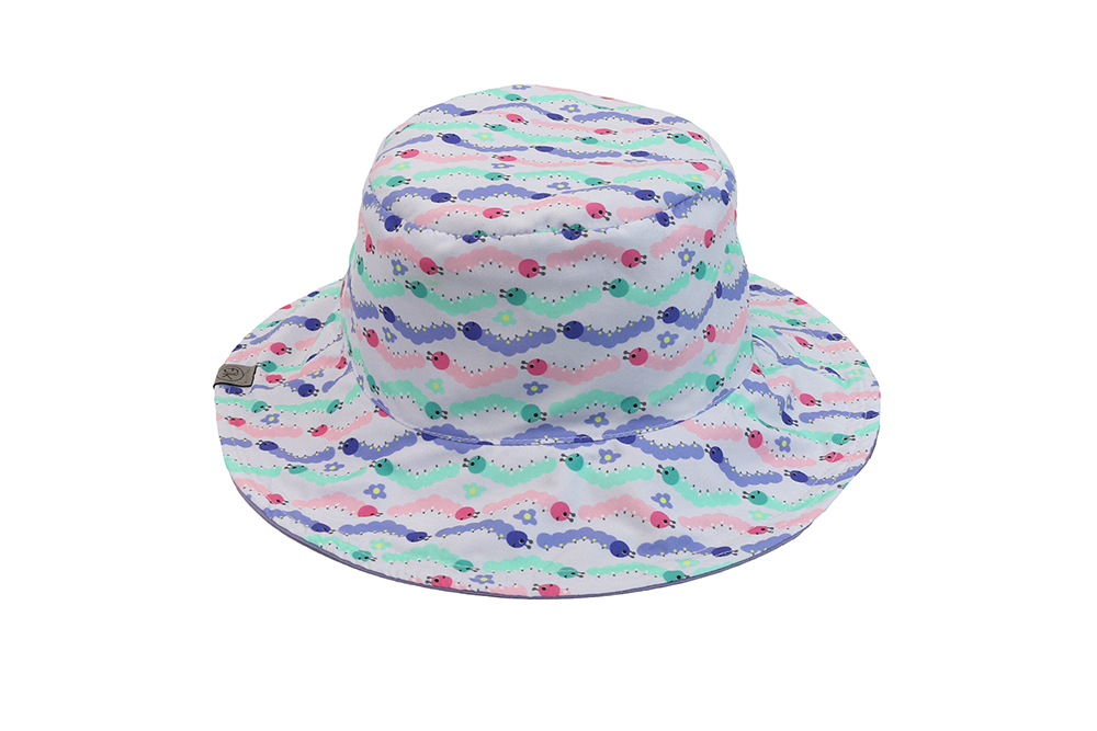 Baby/kids Reversible Mixed Sun Hat - Caterpillar