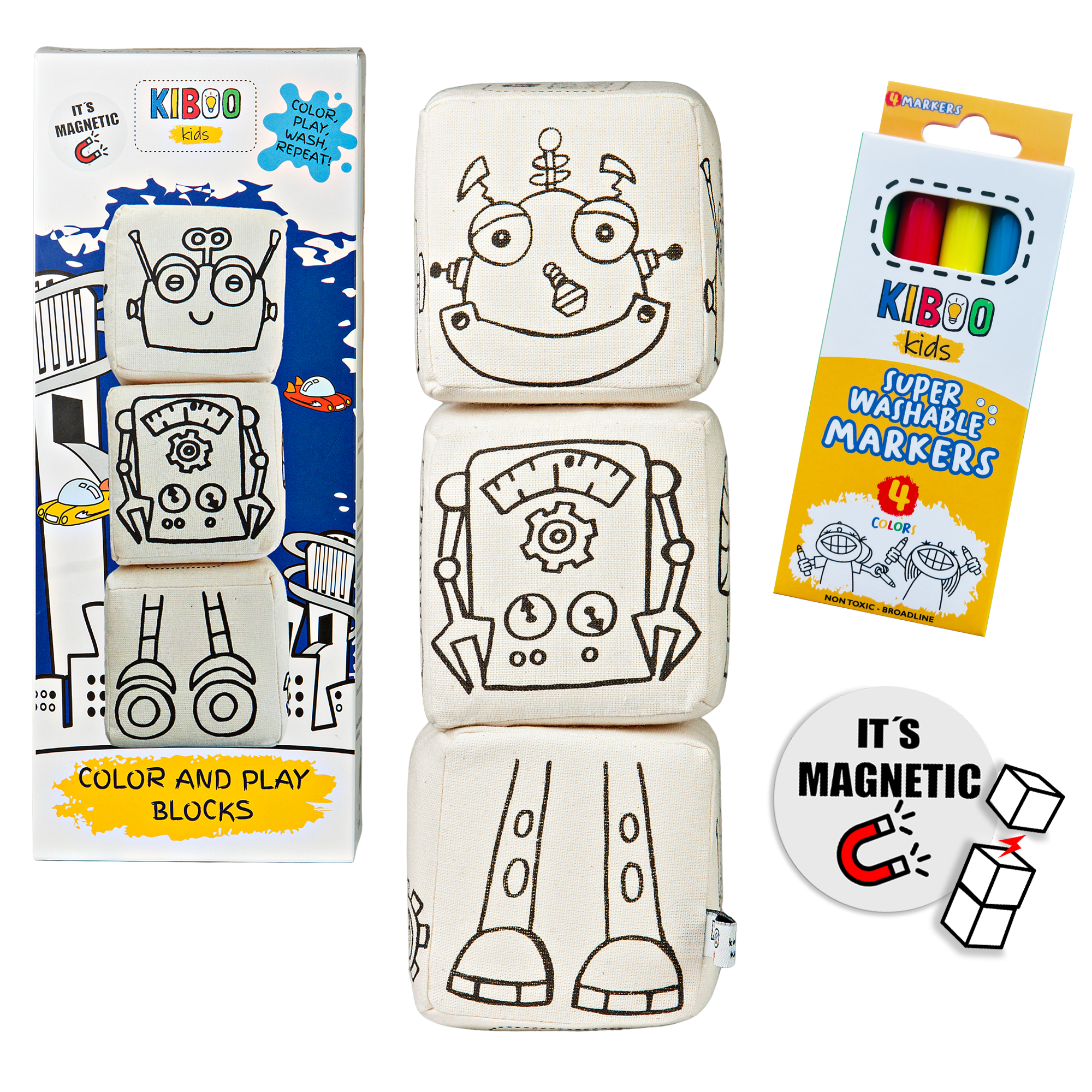 Kiboo Kids Blocks With Magnets - Robot Set