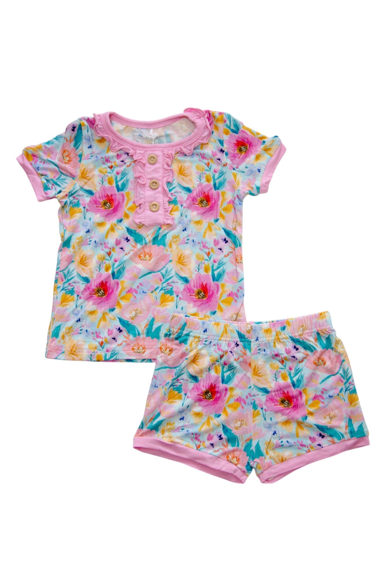 Sunlit Poppy | Two Piece Bamboo Pajama Set