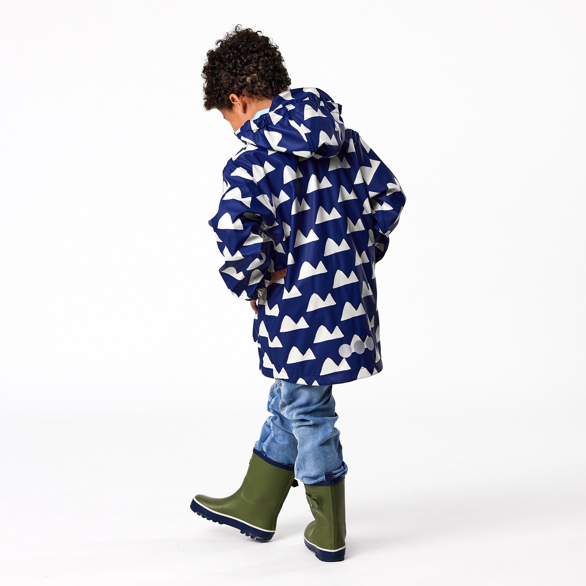 Navy Peak To Peak Recycled Waterproof Raincoat