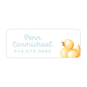 Blue Rubber Ducky Vinyl School Labels