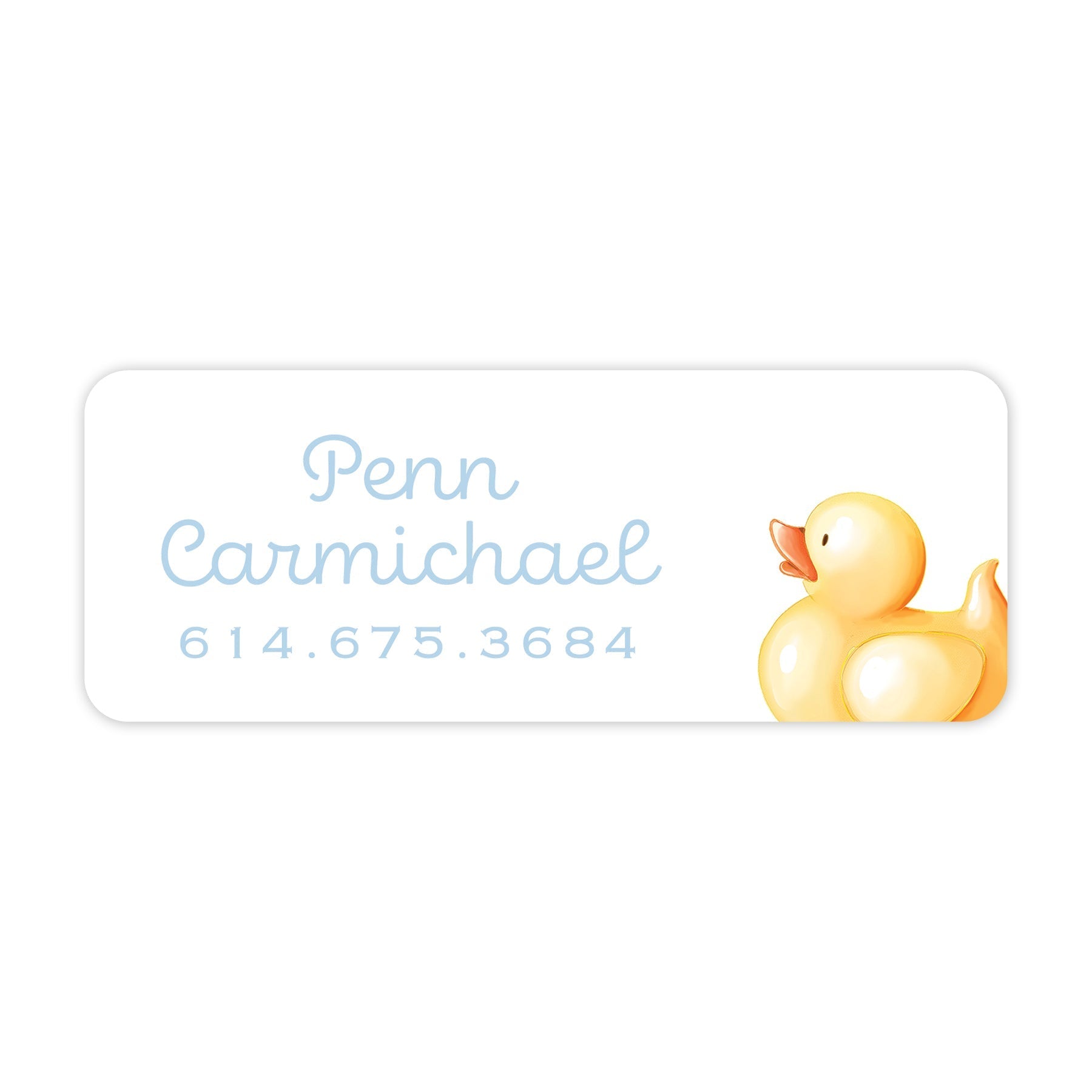 Blue Rubber Ducky Vinyl School Labels