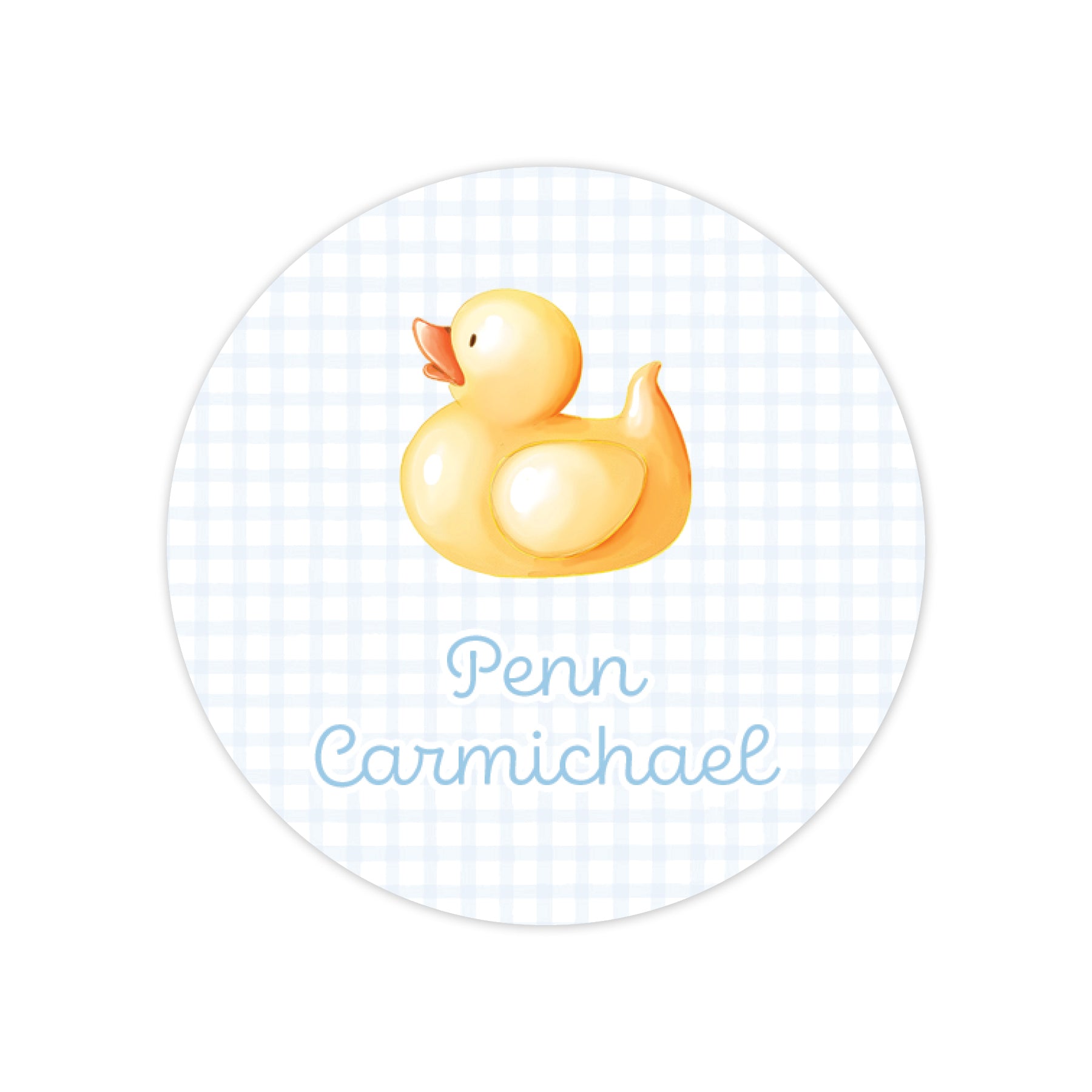 Blue Rubber Ducky Round Vinyl School Labels