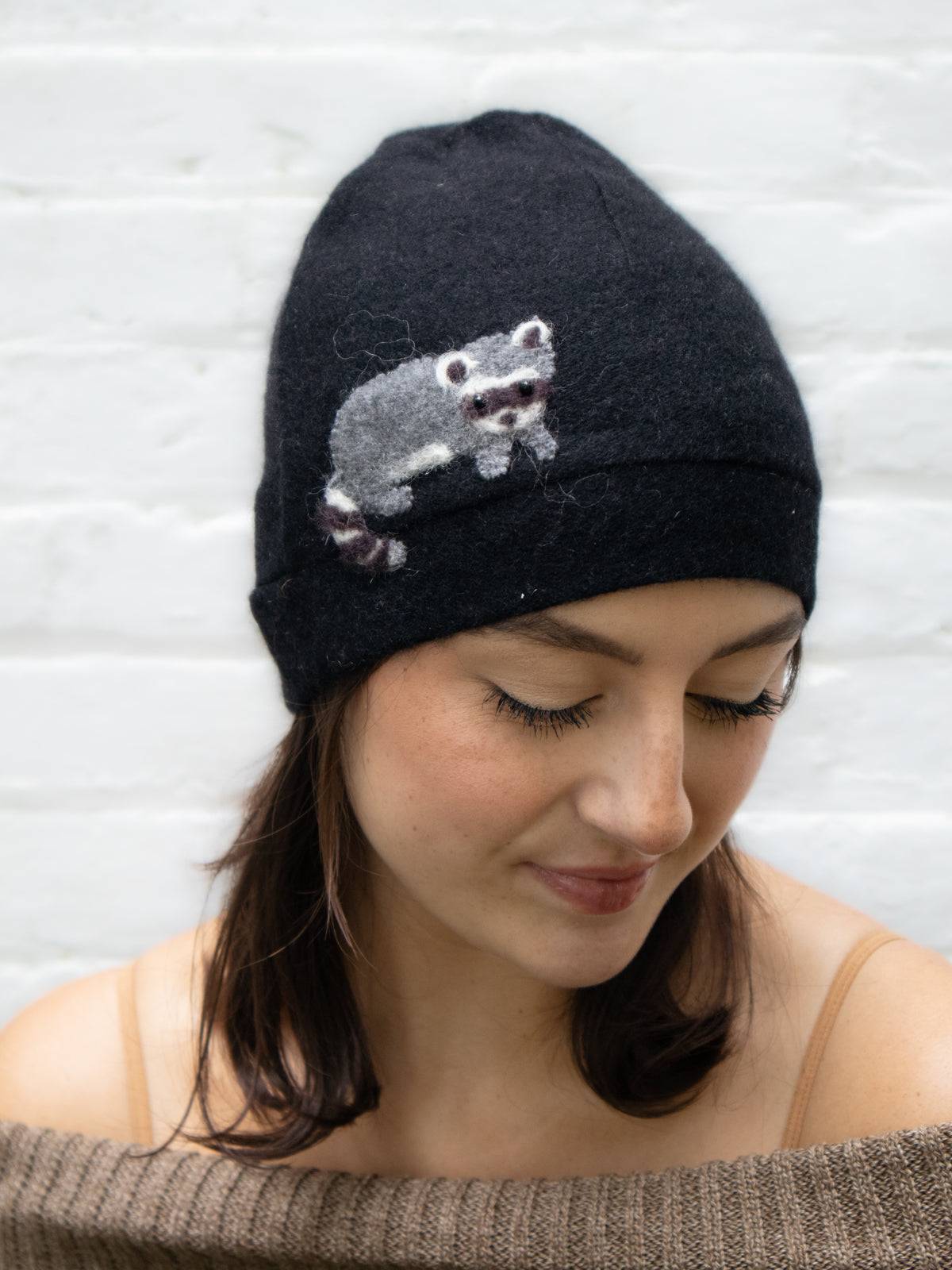 Raccoon Cashmere Hat- Adult/big Kid