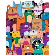 Raccoon Among Friends – Paint By Numbers Kit | Artwille | 14x18 Inch Canvas