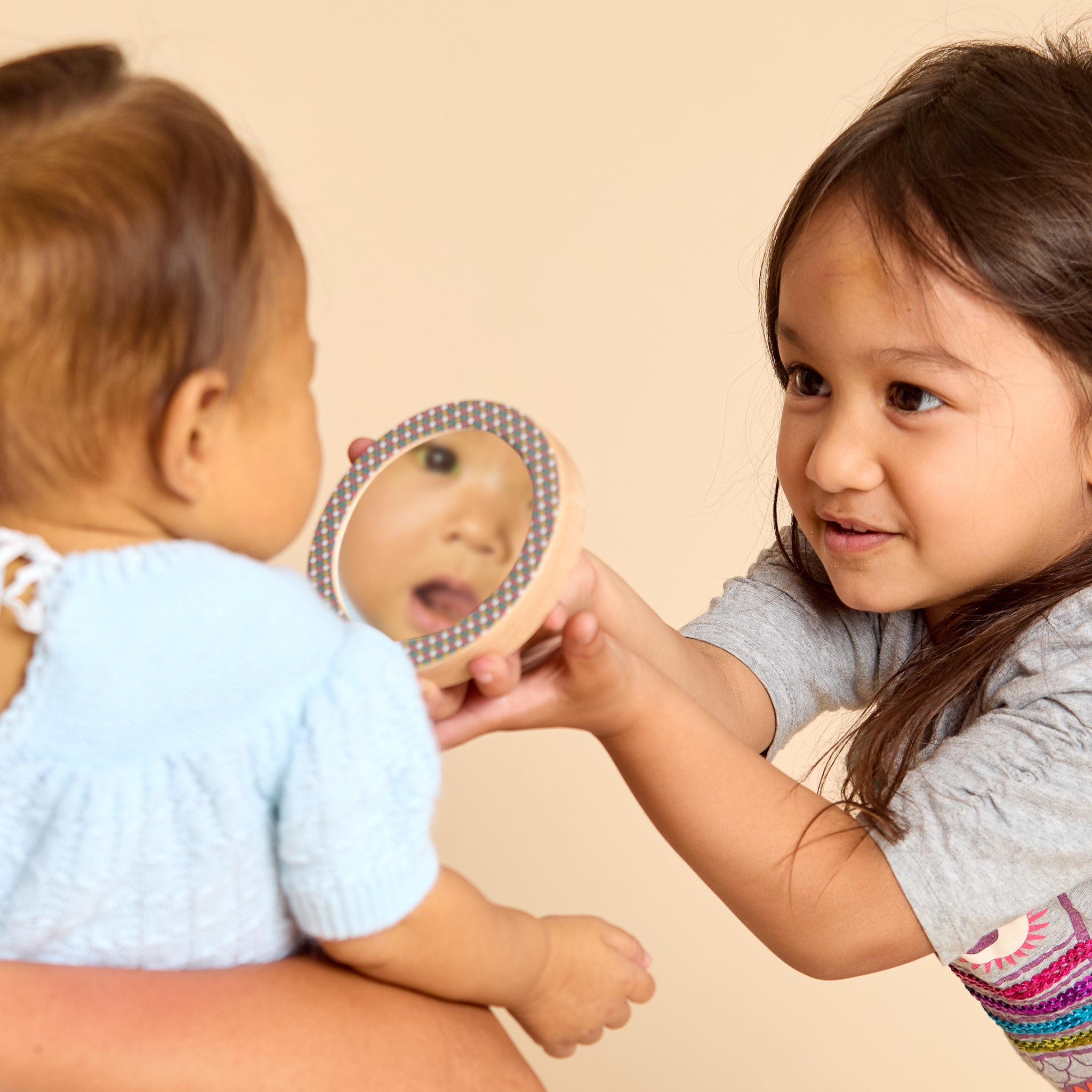 Printed Raccoon Single-piece Rattle And Matching Mirror