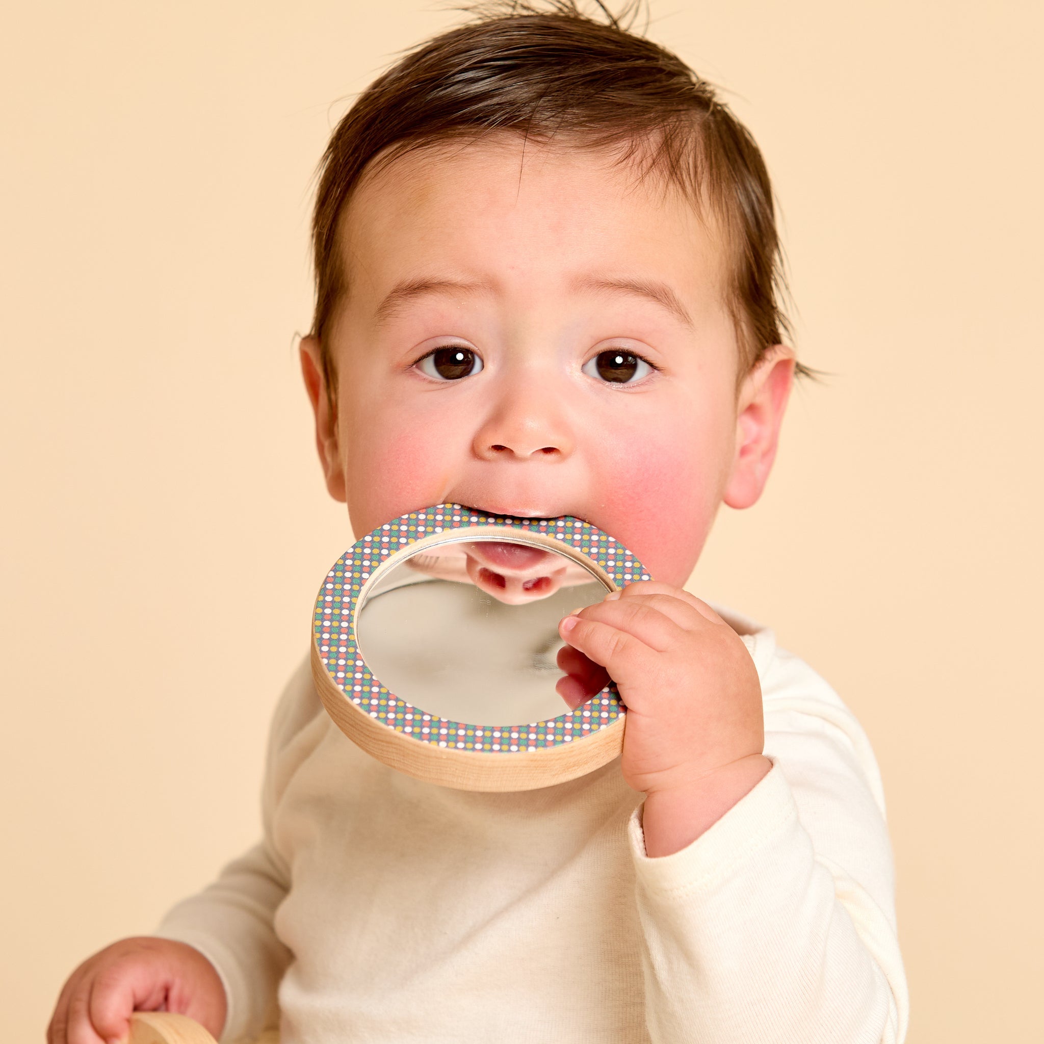 Printed Raccoon Single-piece Rattle And Matching Mirror