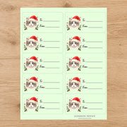 Ragamuffin Santa Paws Gift Tag Sticker Sheet