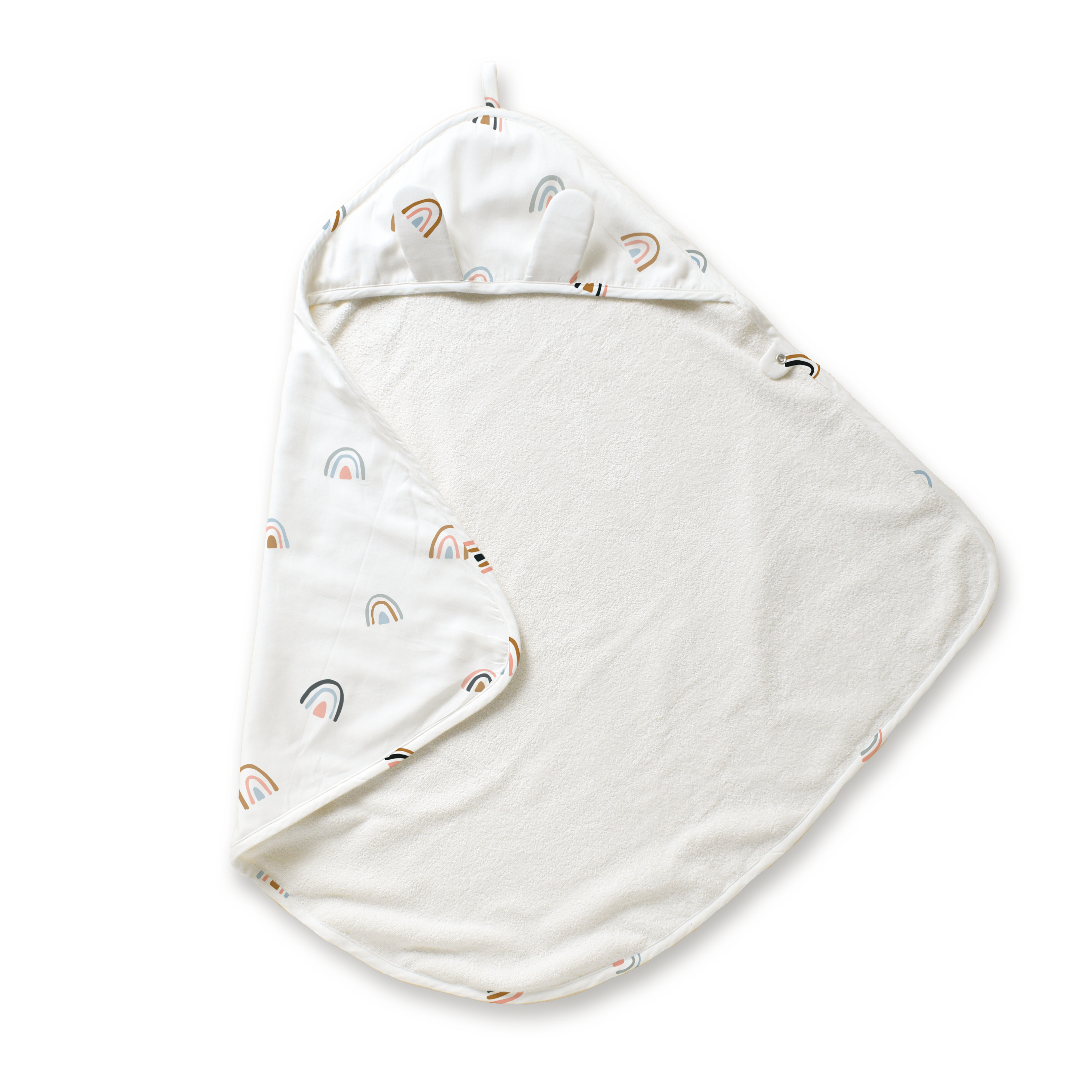 Organic Cotton Hooded Baby Towel & Poncho - Rainbow