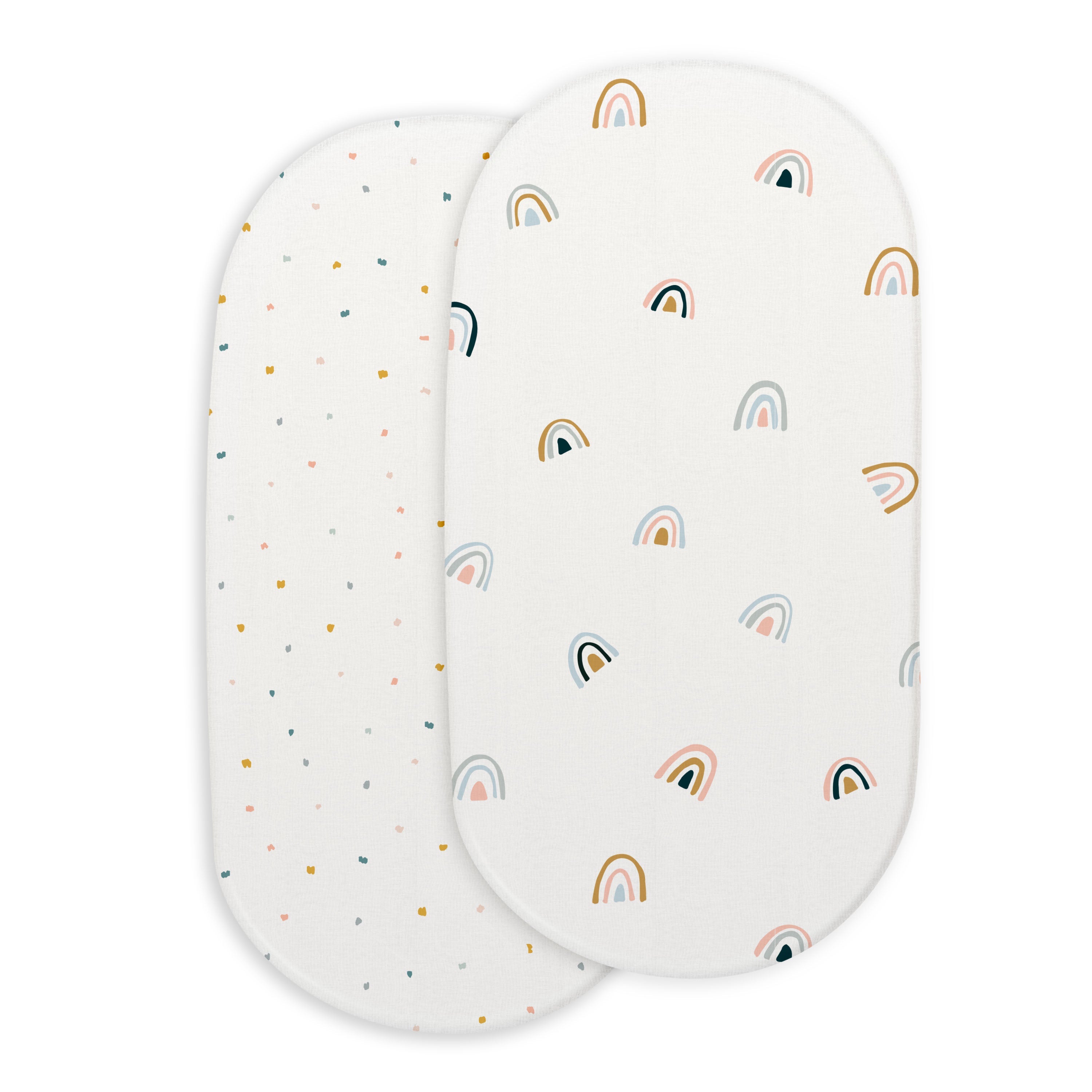 Organic Bassinet Sheet - Dotty & Rainbow