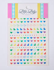 Rainbow Hearts Nail Stickers