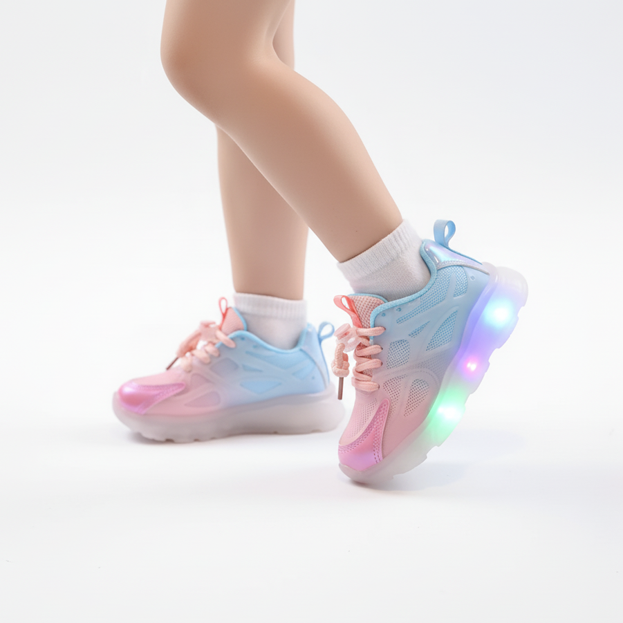 Rainbow Led Sneakers Ages 2–12 For Everyday Wear