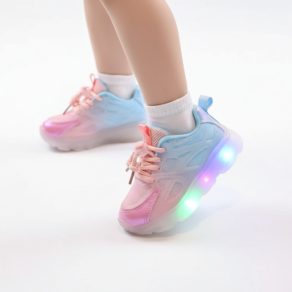 Rainbow Led Sneakers Ages 2–12 For Everyday Wear