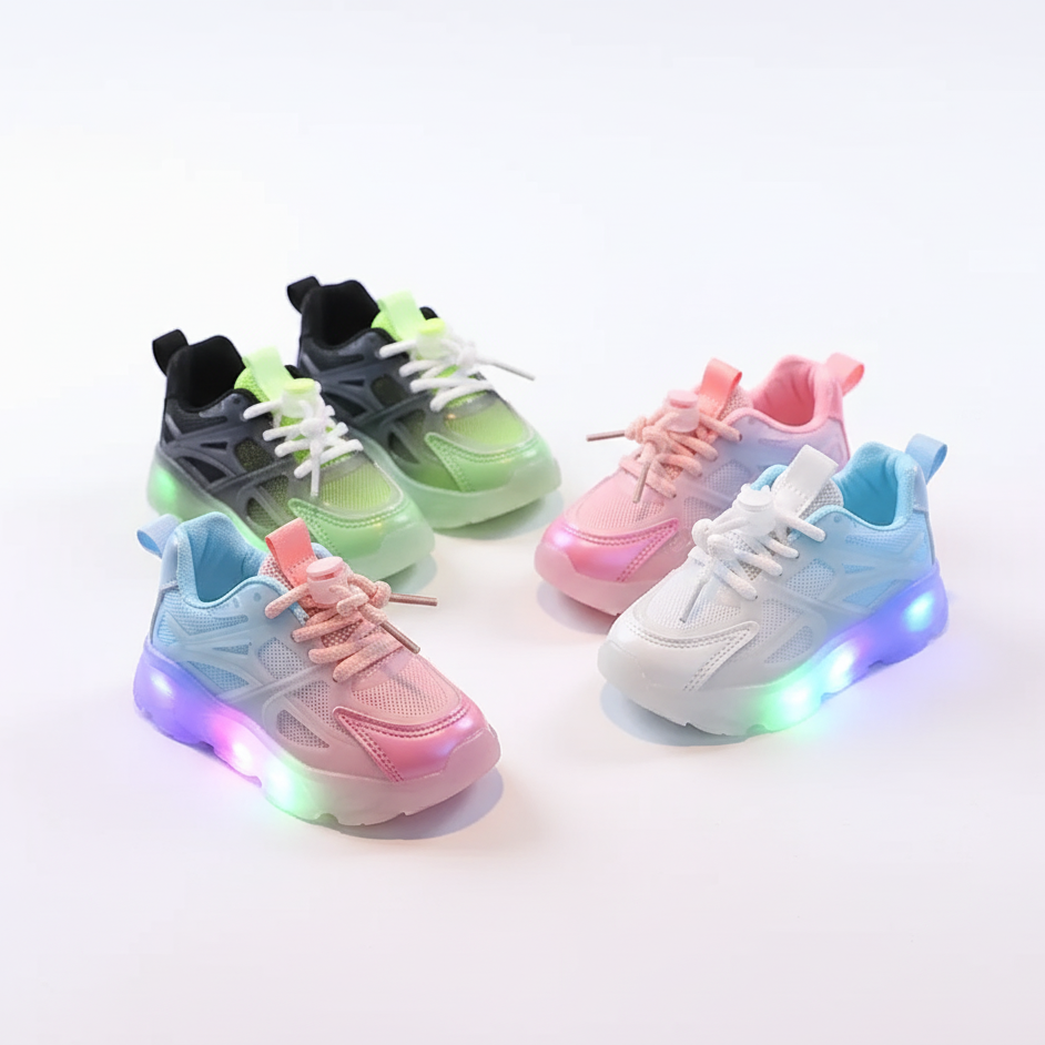 Rainbow Led Sneakers Ages 2–12 For Everyday Wear