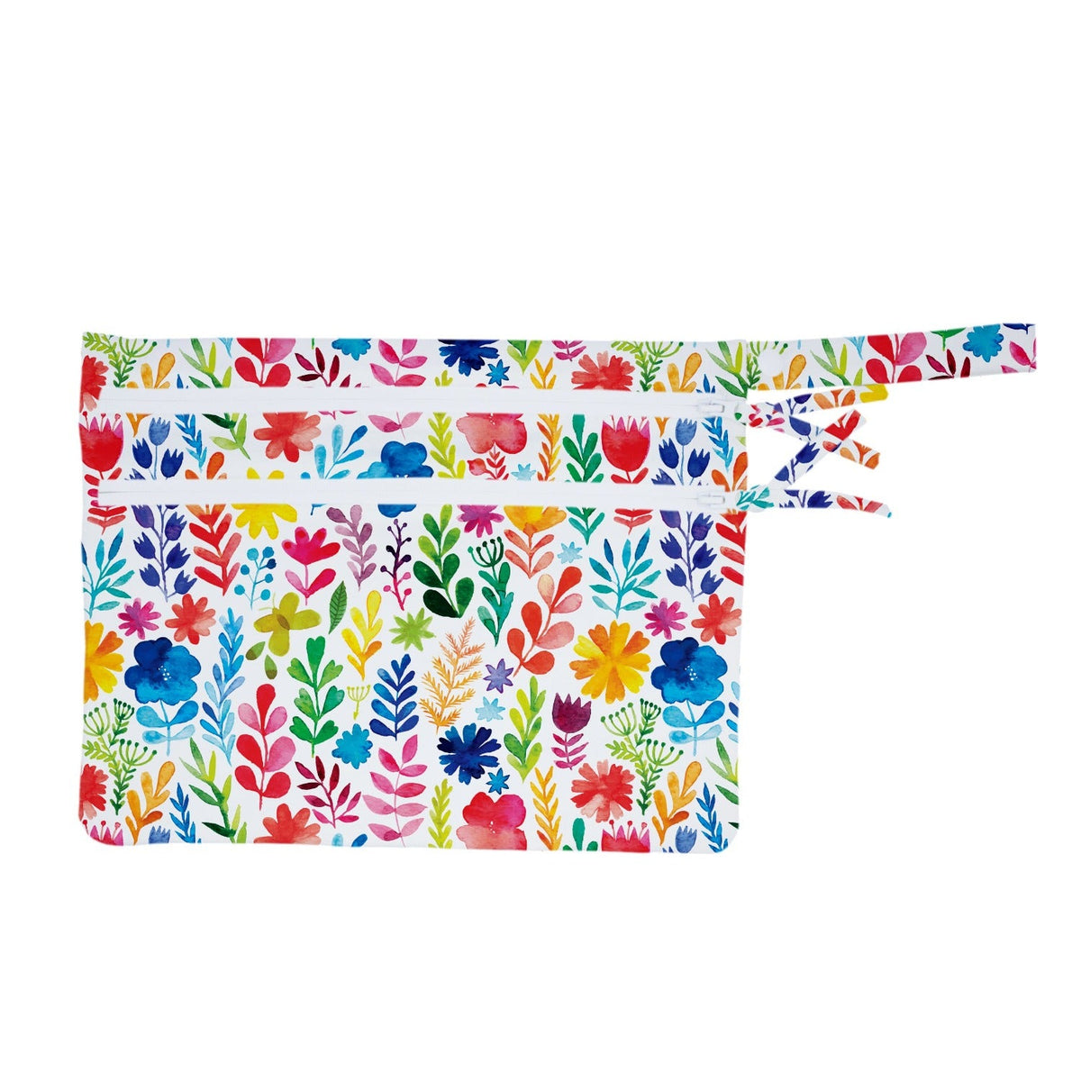 Rainbow Watercolor Floral - Waterproof Wet Bag (for Mealtime, On-the-go, And More!)