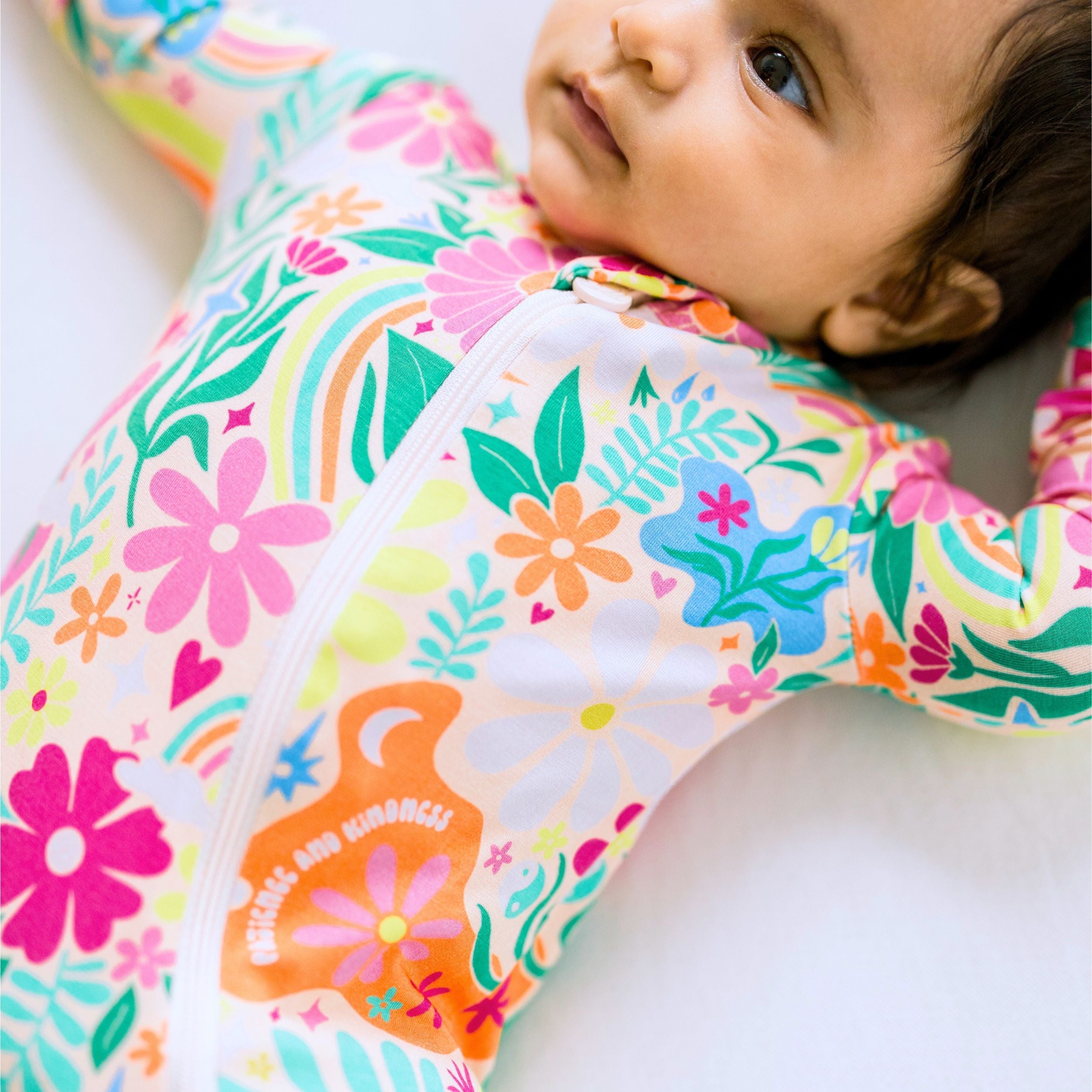 The Second-skin Footie | Rainbow Daisy Babe | "patience & Kindness"