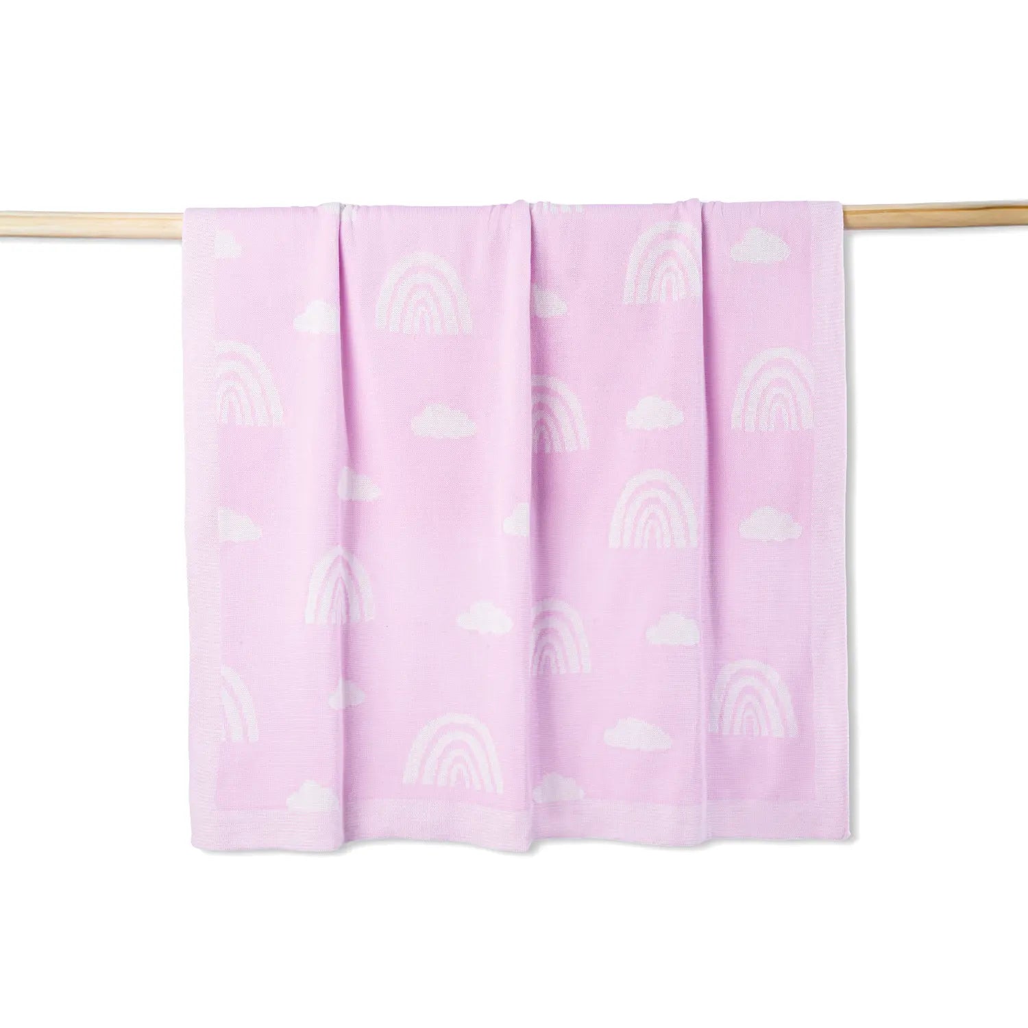 Rainbow Lilac Jacquard Knit Baby Blanket