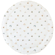 Organic Cotton Quilted Play Mat- Rainbow