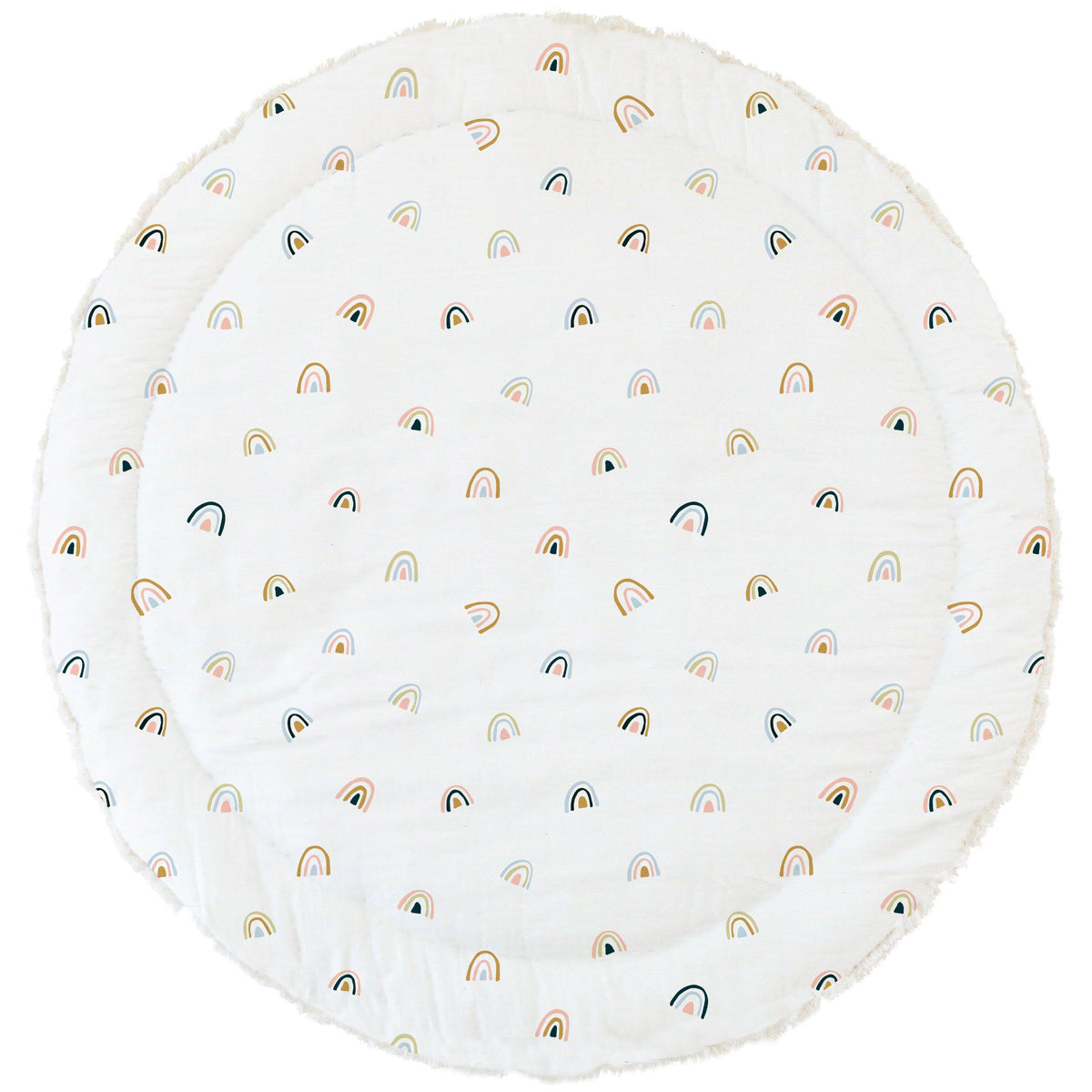 Organic Cotton Quilted Play Mat- Rainbow