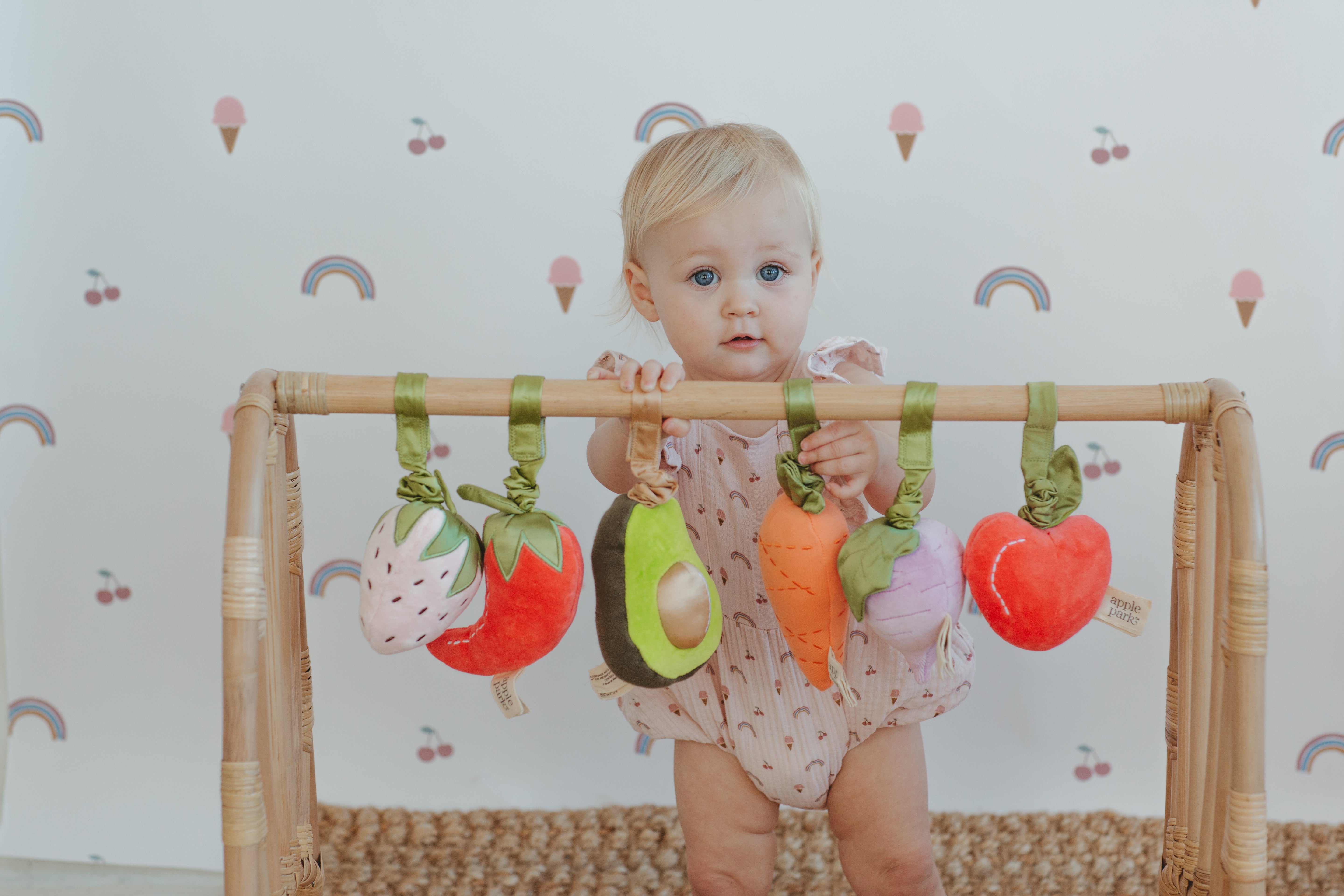 Muslin Flutter Sleeve Romper - Rainbows & Ice Cream