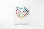Rainbow Hearts Thank You Greeting Card | Hand-lettered