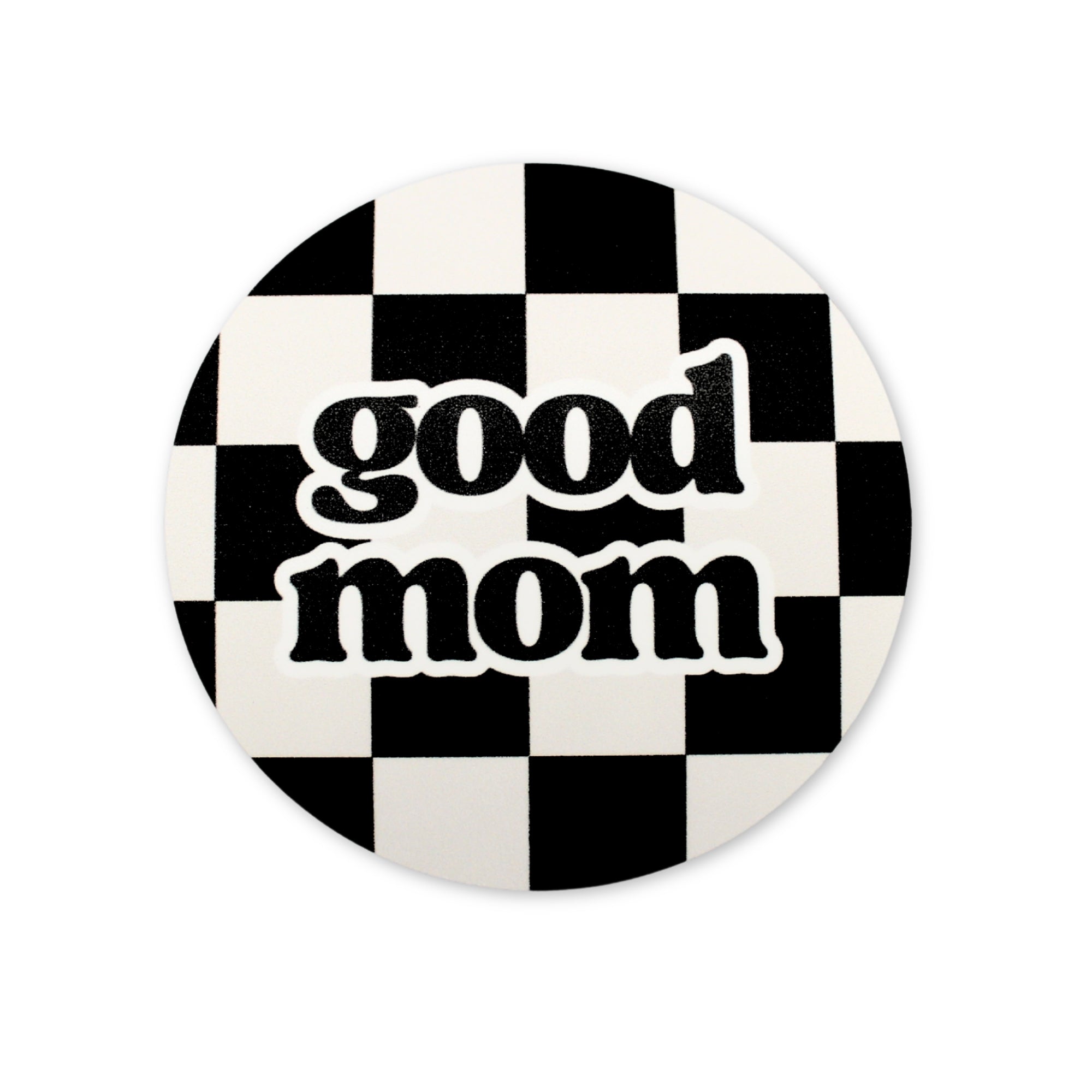 Good Mom Checkerboard Sticker