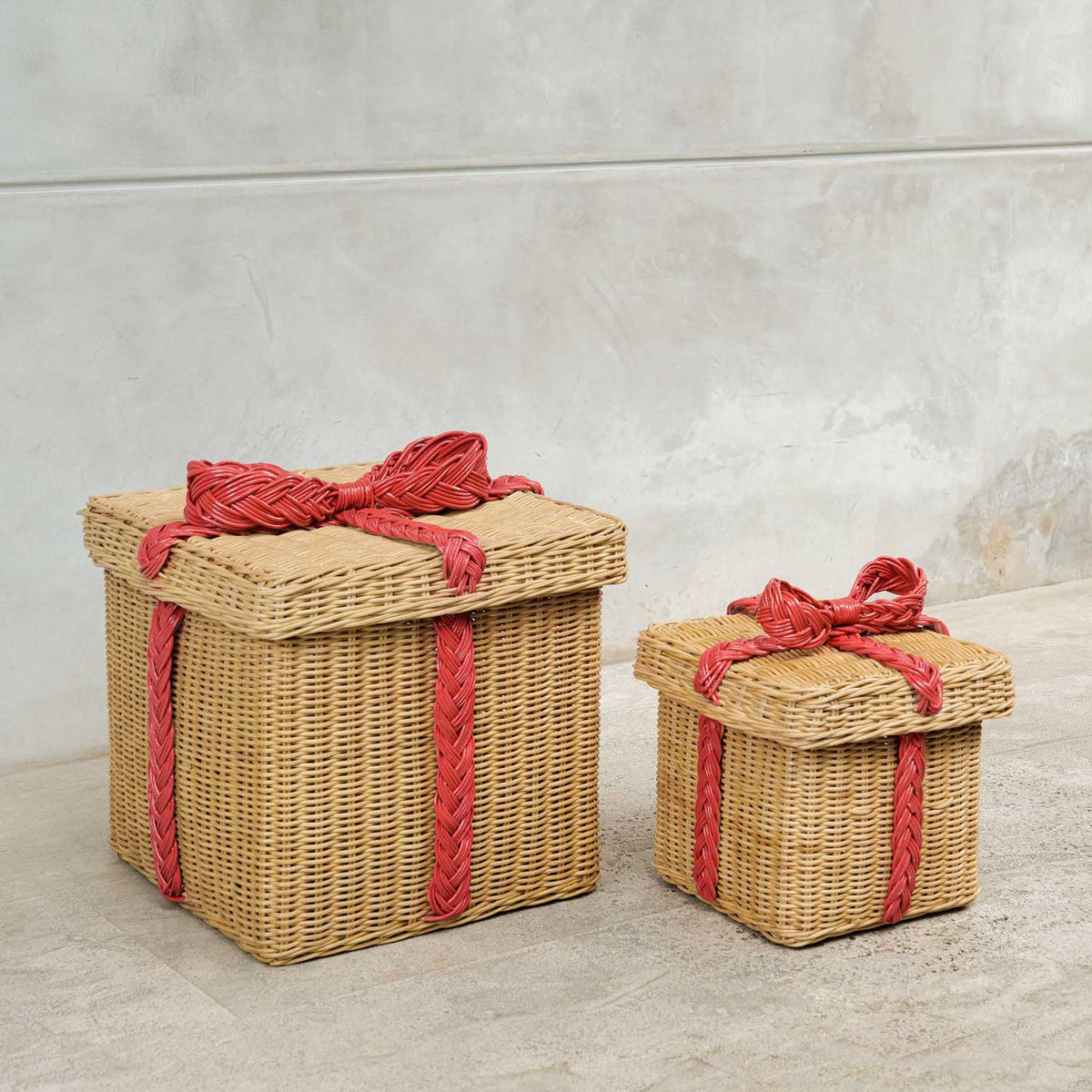 Rattan Storage Gift Boxes - Set Of 2