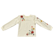 Girls Raw Edge Sweatshirt In Addison Embroidery Floral