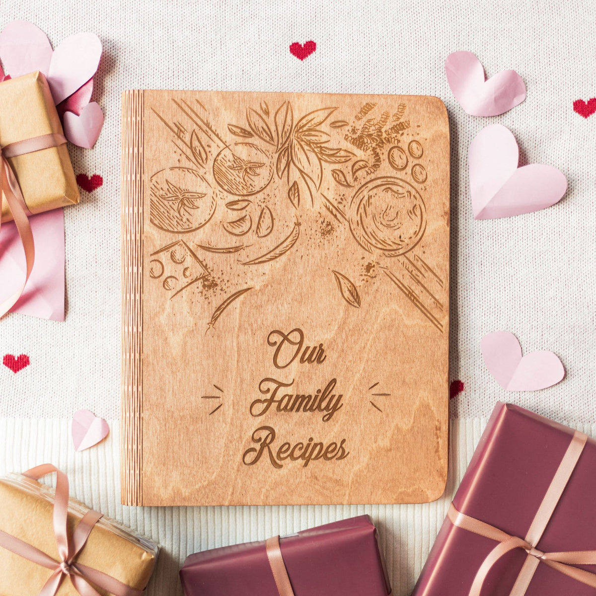 Wooden Recipe Book – Tomatoes Theme