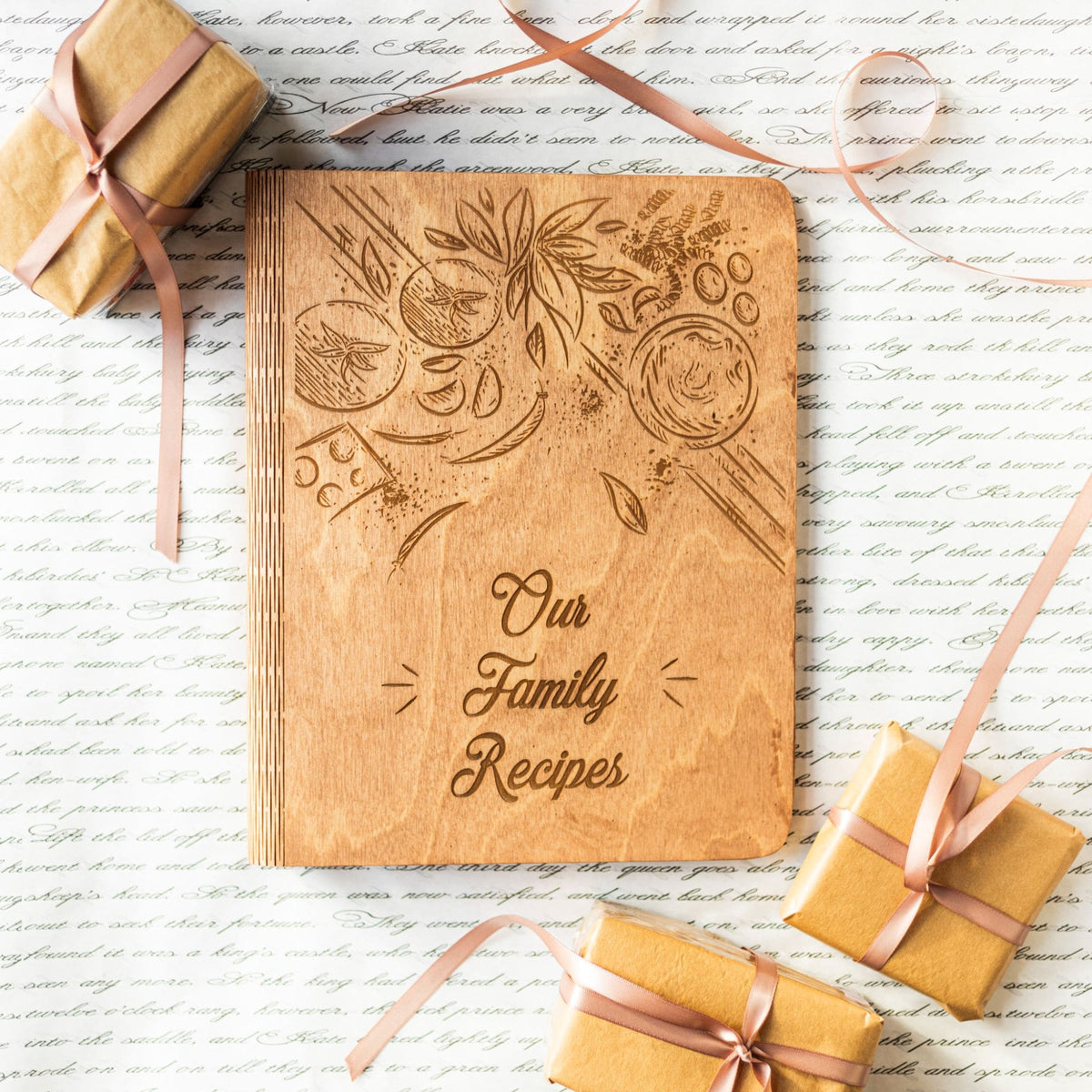 Wooden Recipe Book – Tomatoes Theme