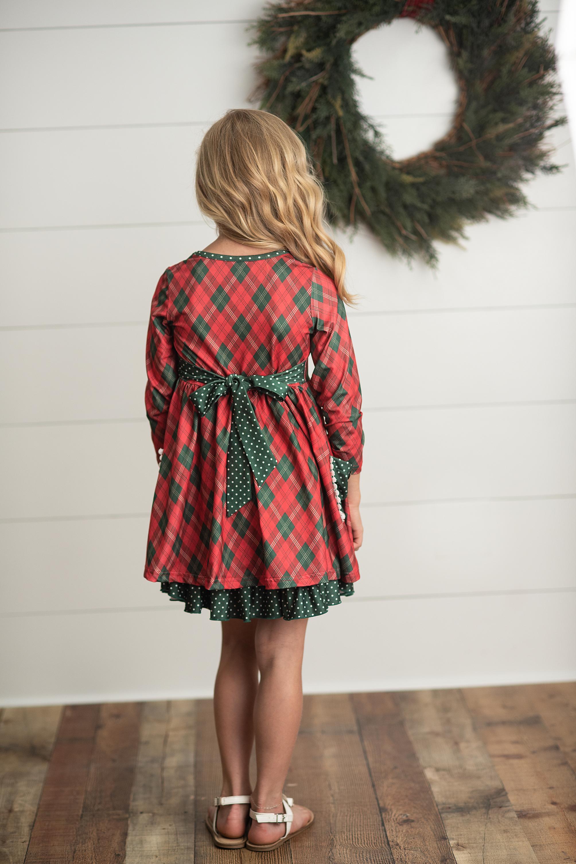 Red Green Plaid Dress