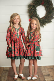 Red Green Plaid Dress