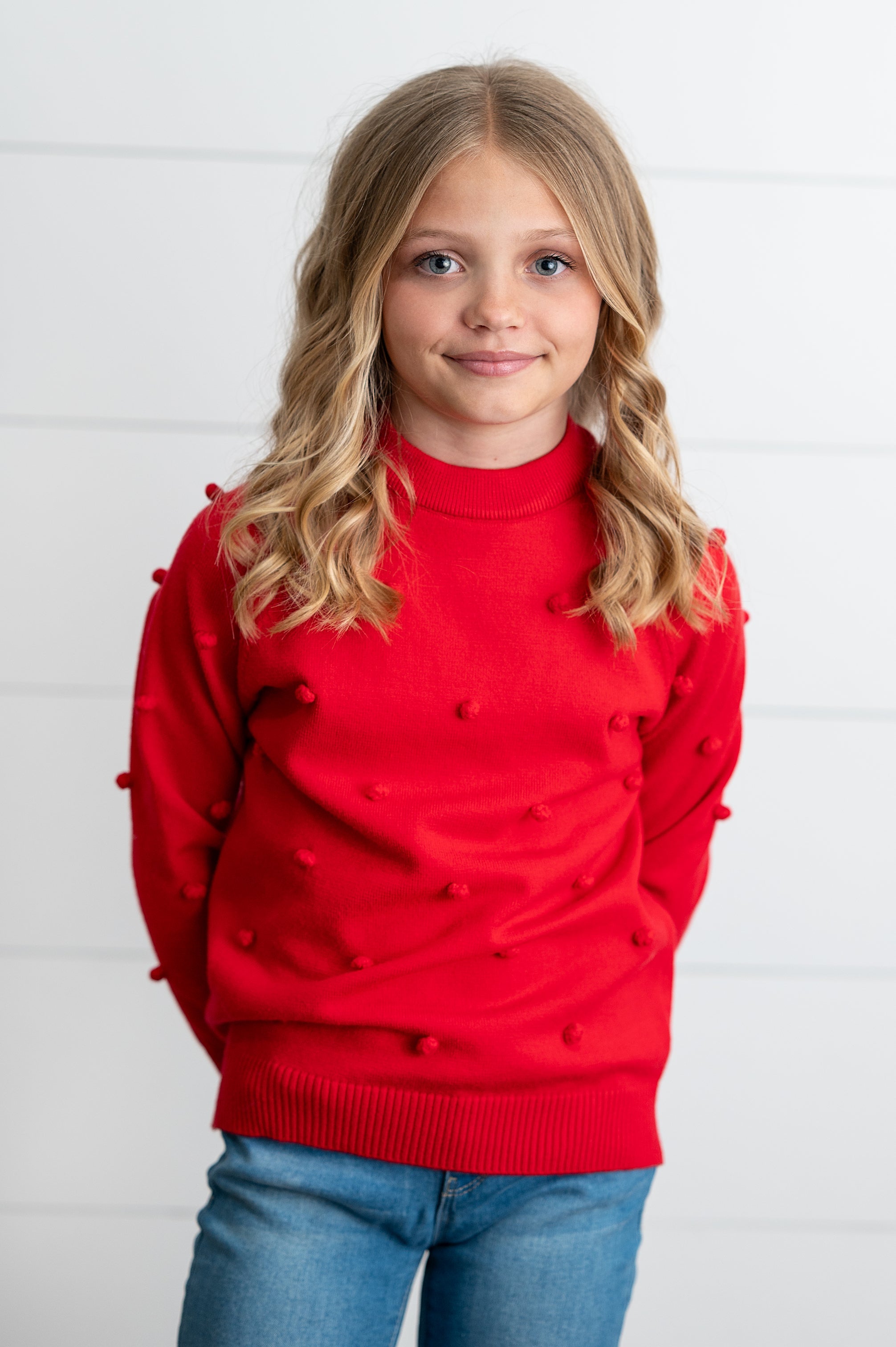 Red Pom Sweater