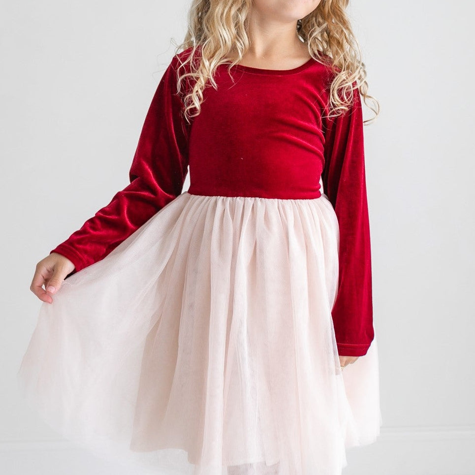 Red Velvet Tulle Dress