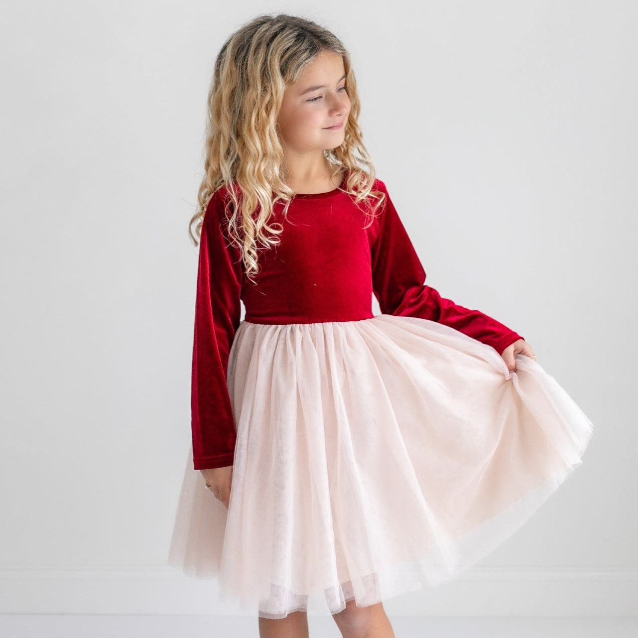 Red Velvet Tulle Dress