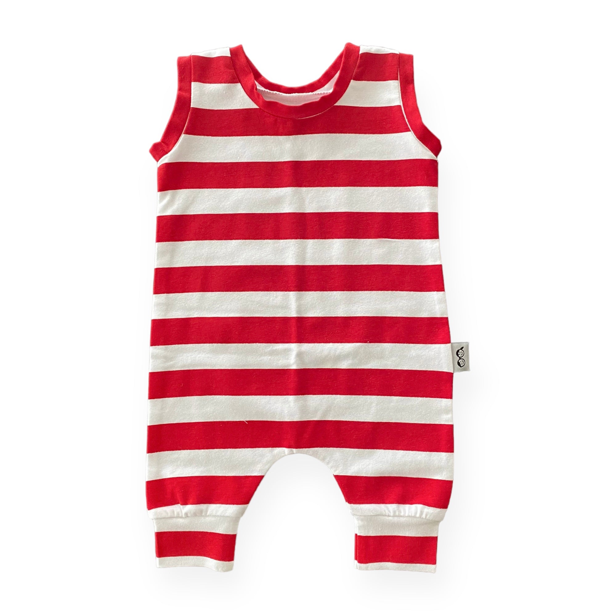 Red/white Stripe Harem Romper