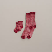 Chunky Knit Socks Adult: Red