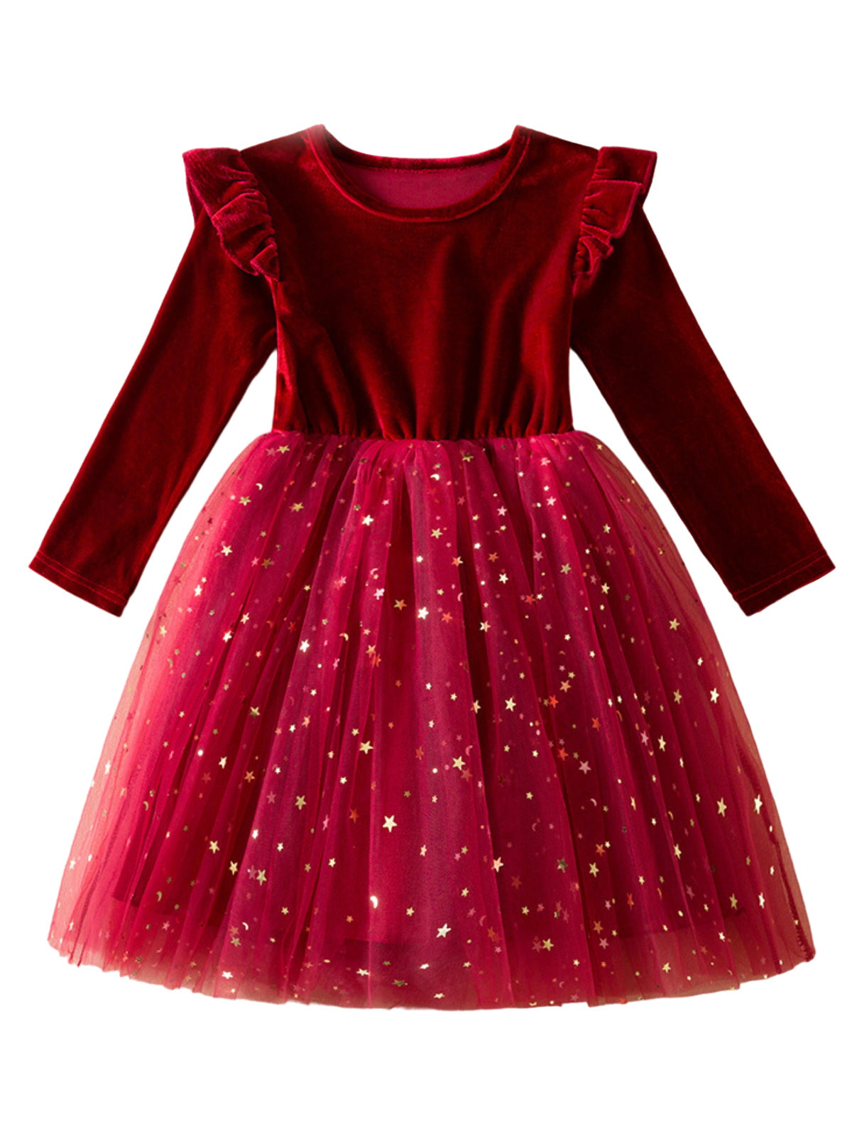 Twinkle And Twirl Starry Velvet Tutu Dress