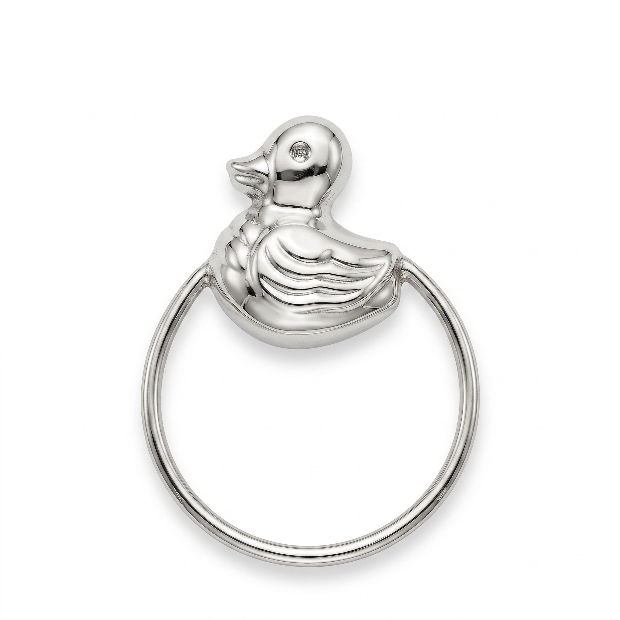 Krysaliis Sterling Silver Baby Rattle - Duck Ring